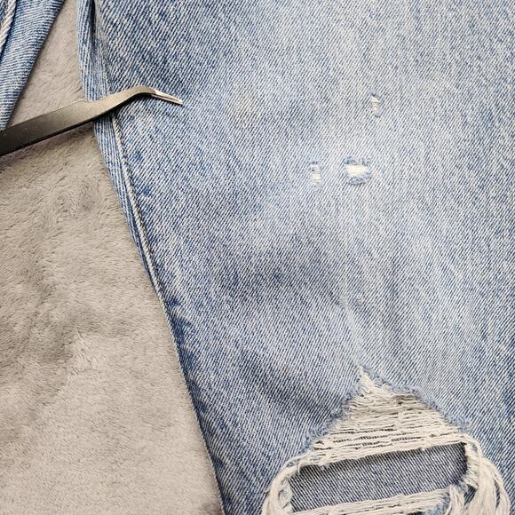 Levi's 501 Jeans Women W25 L 30 Blue High Rise Skinny Distressed Stretch Premium - Picture 2 of 16